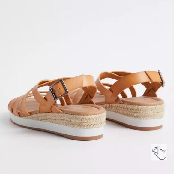 Torrid Tan Strappy Espadrille Sport Wedge Size 8 WW EUC - Picture 3 of 11